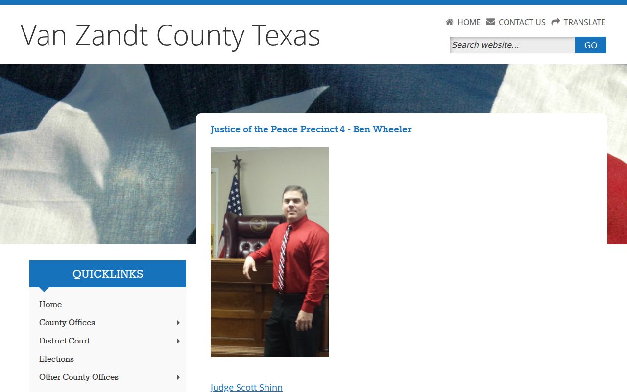 Van Zandt County traffic warrant records: JP 4 precinct office in Ben Wheeler