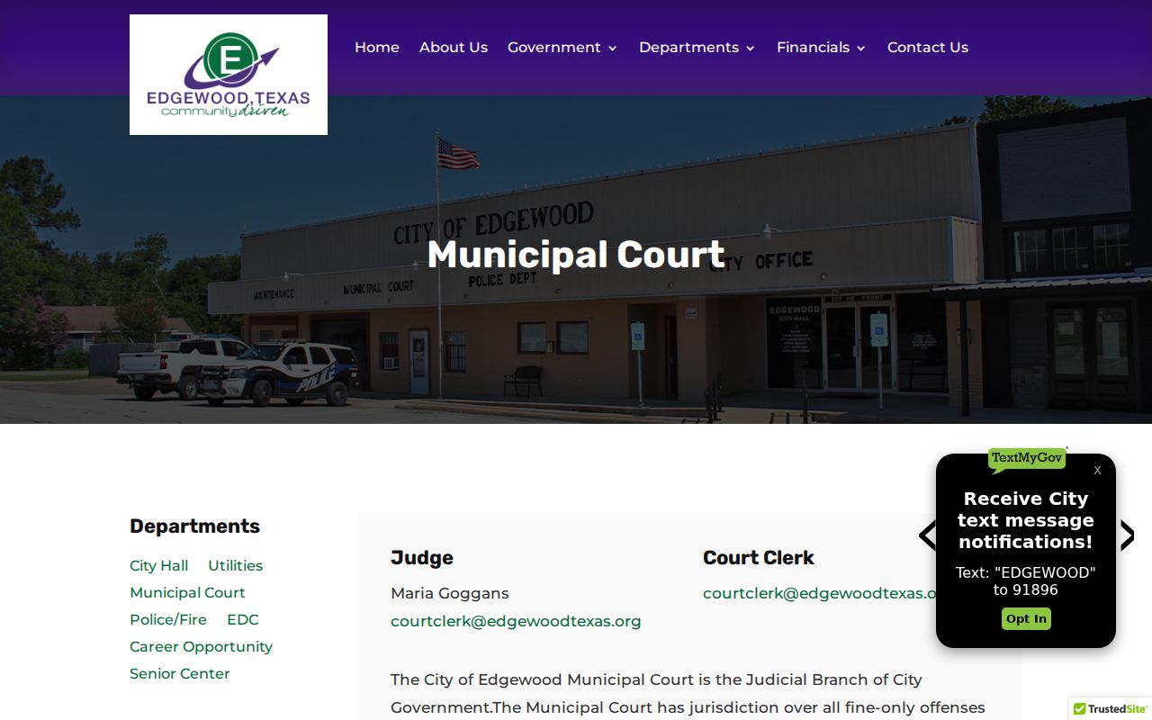 Edgewood Class C citation and warrant court process