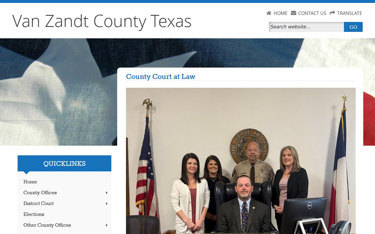 Van Zandt County arrest warrants: County Court at Law criminal coordinator contact page
